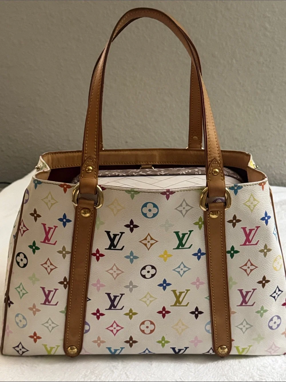 Louis Vuitton Aurelia Murakami Collection Multicolor Monogram Shoulder Authentic